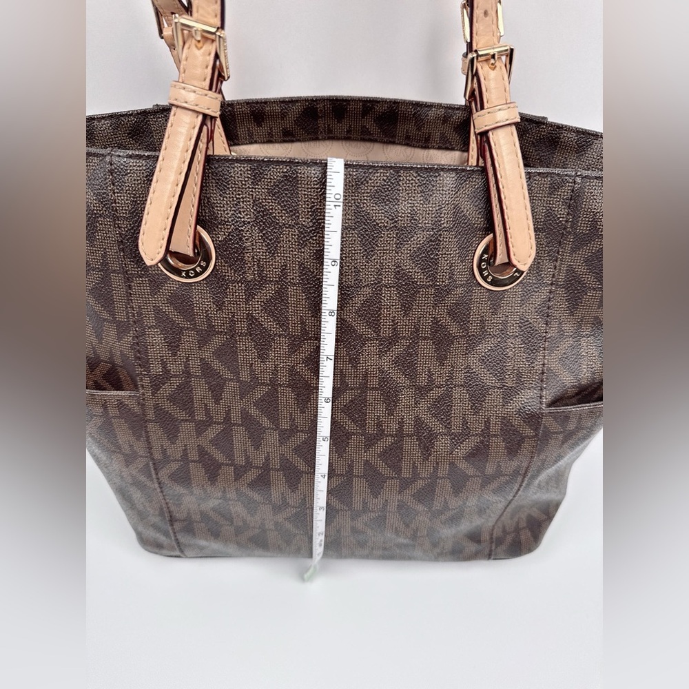 Michael Kors Charlotte Top Zip Tote  Signature Shoulder Bag /Brown - Picture 8 of 10